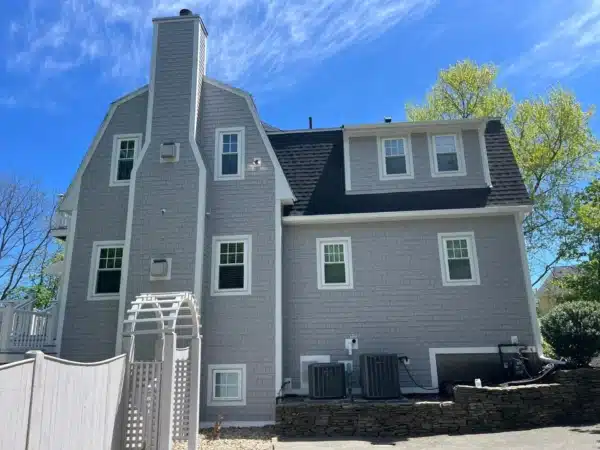 James Hardie® Pearl Gray Shake Siding and Replacement Windows in Danvers, MA