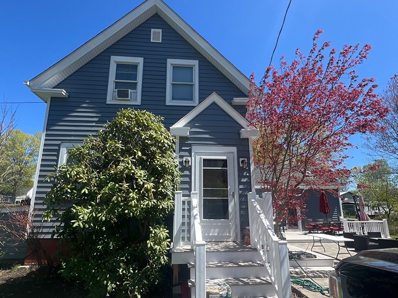 Completed siding installation on a Beverly, North Shore MA home